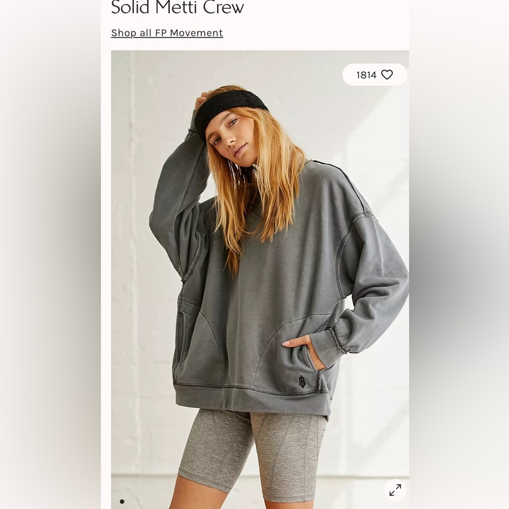 NWOT Free people Movement Metti crew neck .size medium color :Teal